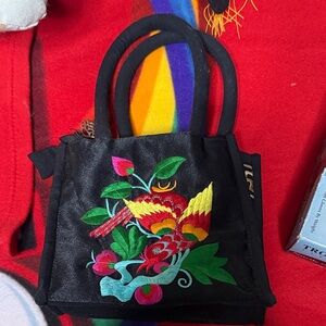 Embroidered Black Tote Bag